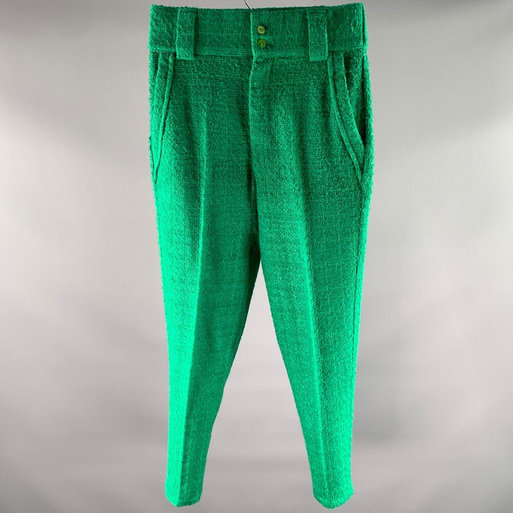 ORTTU Size 30 Green Tweed Acrylic Blend Tapered Pants